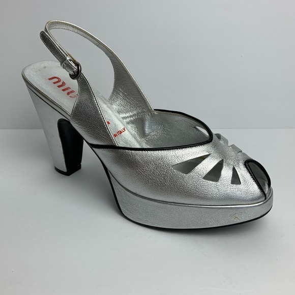 miu miu silver heels
